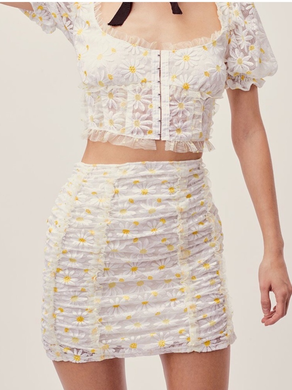 NWT For Love and Lemons Brulee Daisy Mini Skirt